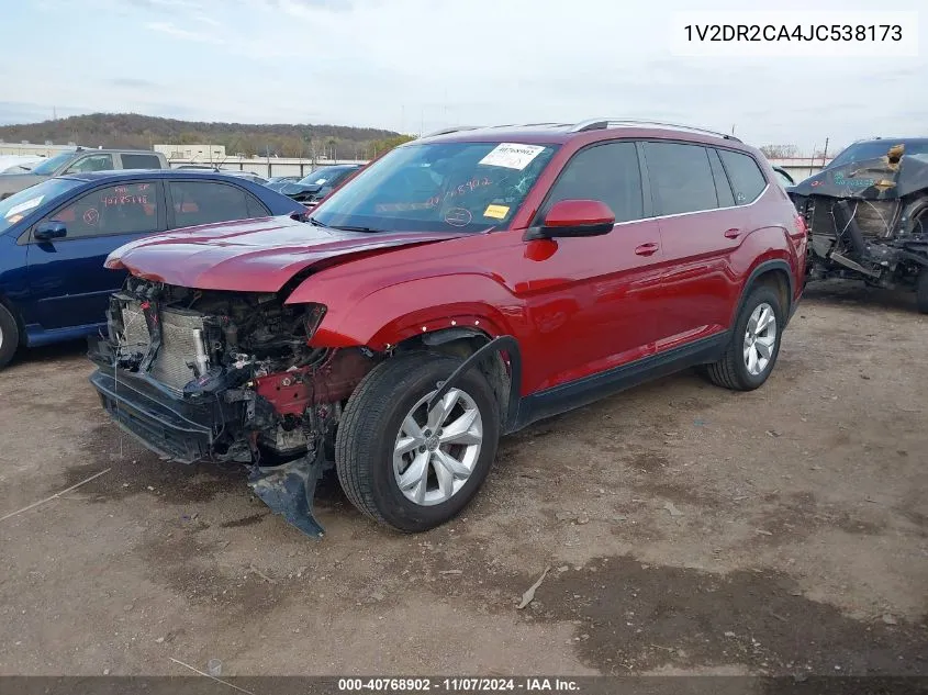 2018 Volkswagen Atlas 3.6L V6 Se/3.6L V6 Se W/Technology VIN: 1V2DR2CA4JC538173 Lot: 40768902