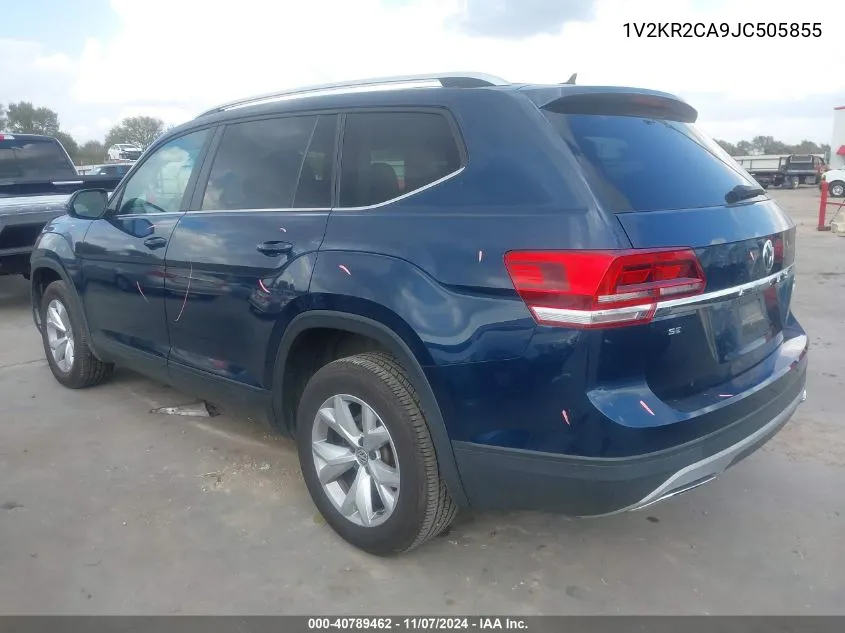 2018 Volkswagen Atlas 3.6L V6 Se VIN: 1V2KR2CA9JC505855 Lot: 40789462