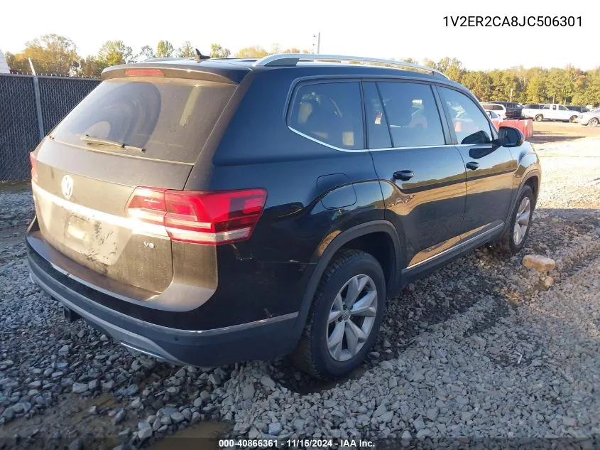 2018 Volkswagen Atlas 3.6L V6 Sel VIN: 1V2ER2CA8JC506301 Lot: 40866361