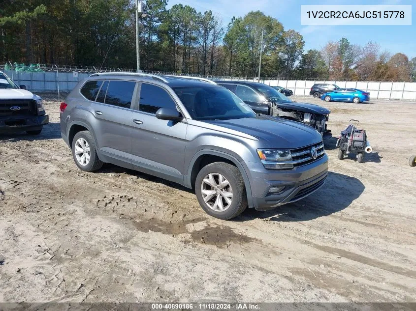 2018 Volkswagen Atlas 3.6L V6 Se VIN: 1V2CR2CA6JC515778 Lot: 40890186