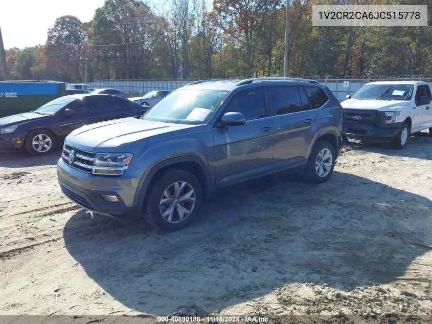 2018 Volkswagen Atlas 3.6L V6 Se VIN: 1V2CR2CA6JC515778 Lot: 40890186