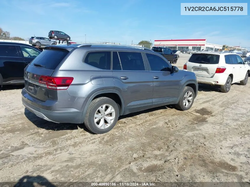 2018 Volkswagen Atlas 3.6L V6 Se VIN: 1V2CR2CA6JC515778 Lot: 40890186