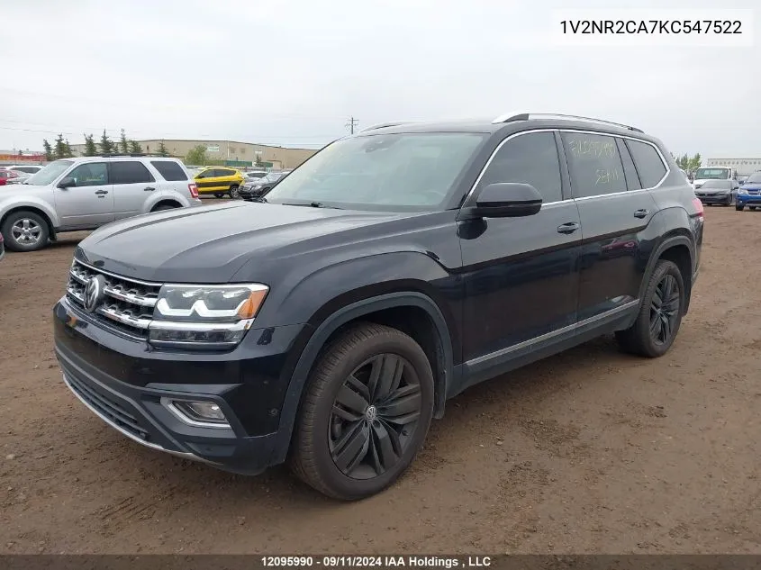 2019 Volkswagen Atlas VIN: 1V2NR2CA7KC547522 Lot: 12095990