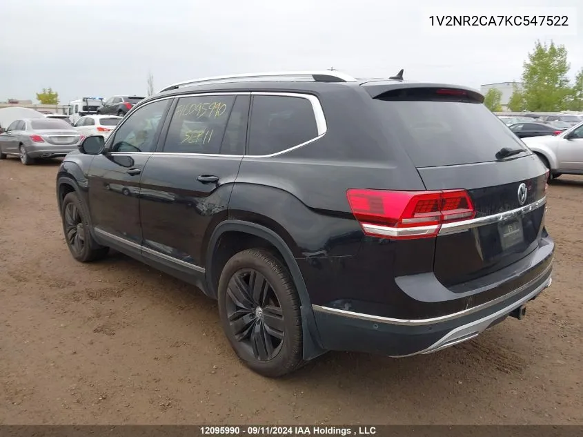 2019 Volkswagen Atlas VIN: 1V2NR2CA7KC547522 Lot: 12095990