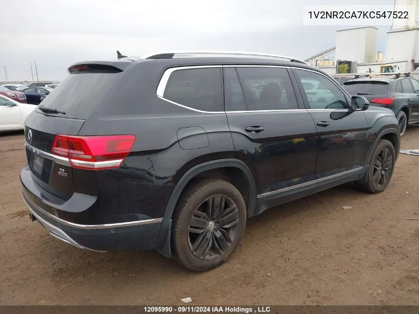 2019 Volkswagen Atlas VIN: 1V2NR2CA7KC547522 Lot: 12095990