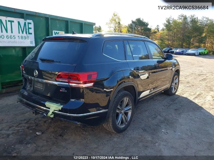 2019 Volkswagen Atlas VIN: 1V2RR2CA9KC536684 Lot: 12120223