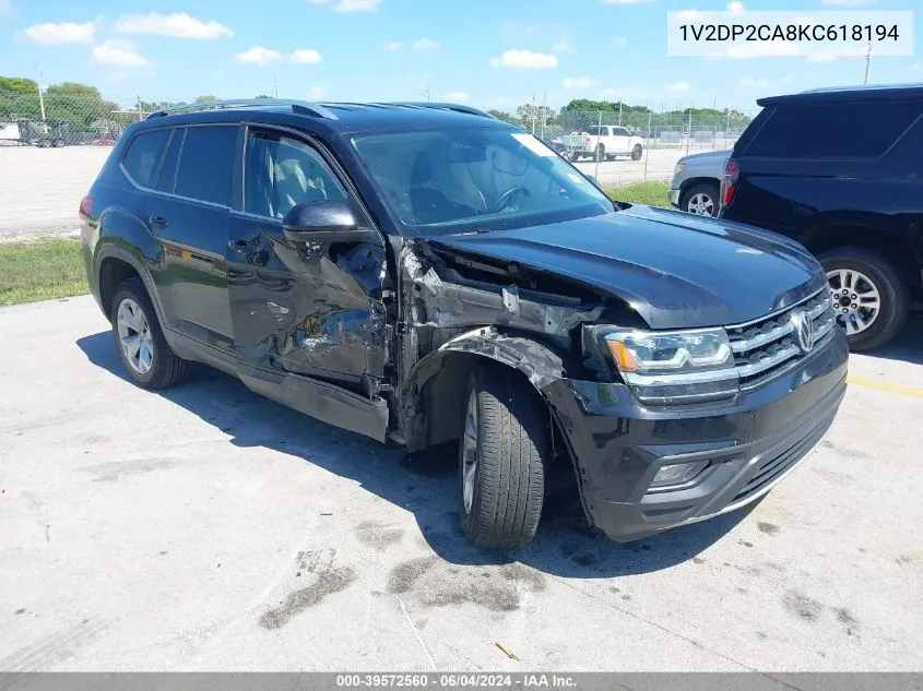 2019 Volkswagen Atlas 2.0T Se VIN: 1V2DP2CA8KC618194 Lot: 39572560