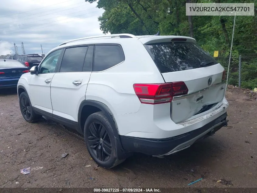 2019 Volkswagen Atlas 3.6L V6 Se W/Technology VIN: 1V2UR2CA2KC547701 Lot: 39827225