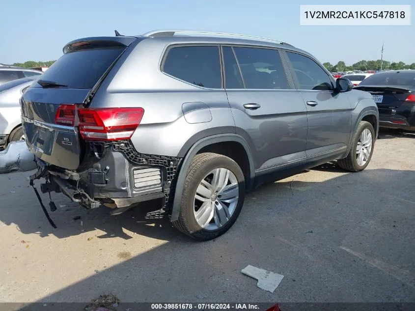 2019 Volkswagen Atlas 3.6L V6 Sel VIN: 1V2MR2CA1KC547818 Lot: 39851678