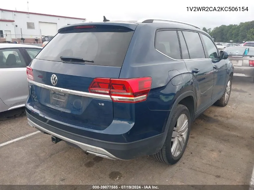 2019 Volkswagen Atlas 3.6L V6 Se W/Technology VIN: 1V2WR2CA2KC506154 Lot: 39877585