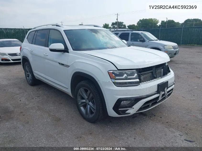 2019 Volkswagen Atlas 3.6L V6 Sel R-Line VIN: 1V2SR2CA4KC592369 Lot: 39893234