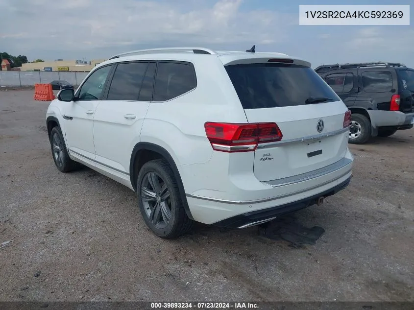 2019 Volkswagen Atlas 3.6L V6 Sel R-Line VIN: 1V2SR2CA4KC592369 Lot: 39893234