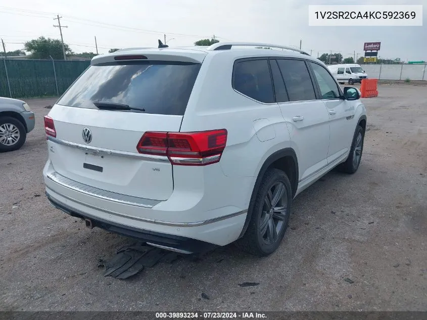 2019 Volkswagen Atlas 3.6L V6 Sel R-Line VIN: 1V2SR2CA4KC592369 Lot: 39893234