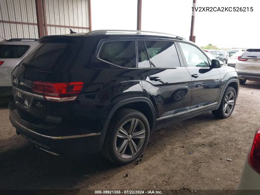 2019 Volkswagen Atlas 3.6L V6 Se W/Technology R-Line VIN: 1V2XR2CA2KC526215 Lot: 39921355