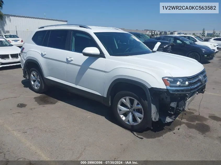 2019 Volkswagen Atlas 3.6L V6 Se W/Technology VIN: 1V2WR2CA0KC563582 Lot: 39983086