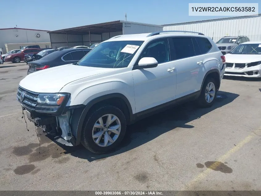 2019 Volkswagen Atlas 3.6L V6 Se W/Technology VIN: 1V2WR2CA0KC563582 Lot: 39983086