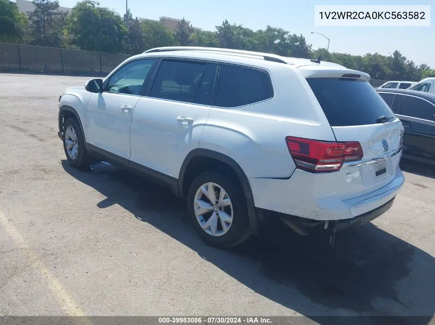 2019 Volkswagen Atlas 3.6L V6 Se W/Technology VIN: 1V2WR2CA0KC563582 Lot: 39983086