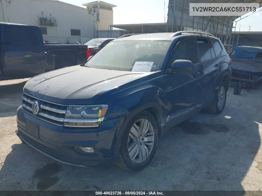 2019 Volkswagen Atlas 3.6L V6 Se W/Technology VIN: 1V2WR2CA6KC551713 Lot: 40023726