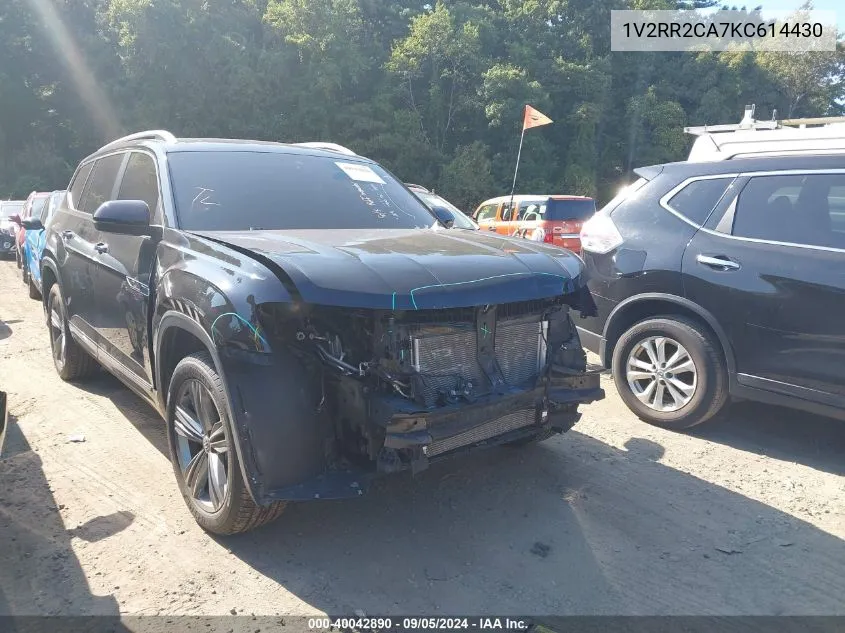 2019 Volkswagen Atlas 3.6L V6 Sel R-Line VIN: 1V2RR2CA7KC614430 Lot: 40042890