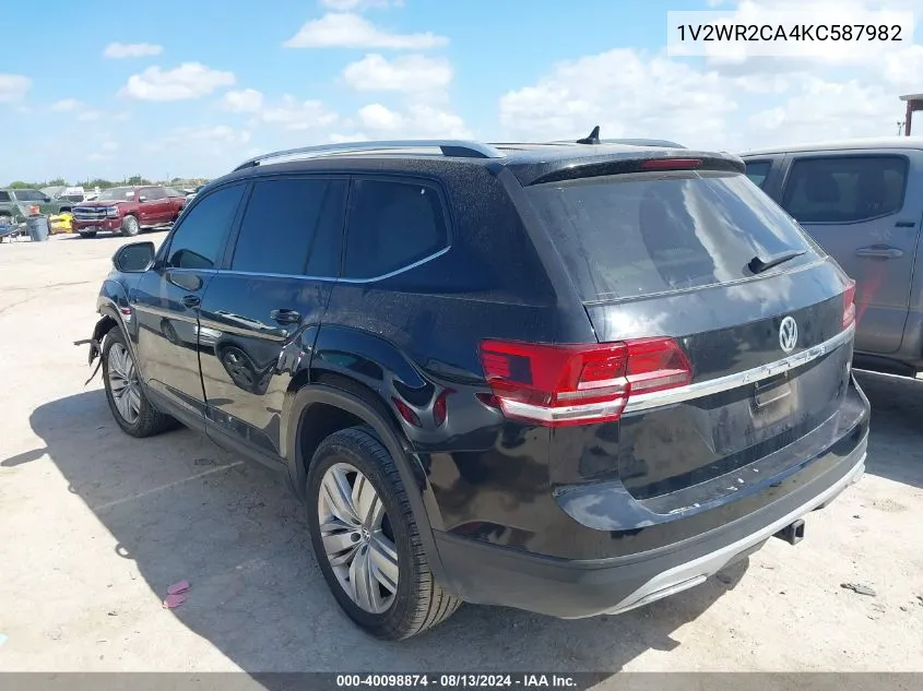 1V2WR2CA4KC587982 2019 Volkswagen Atlas 3.6L V6 Se W/Technology