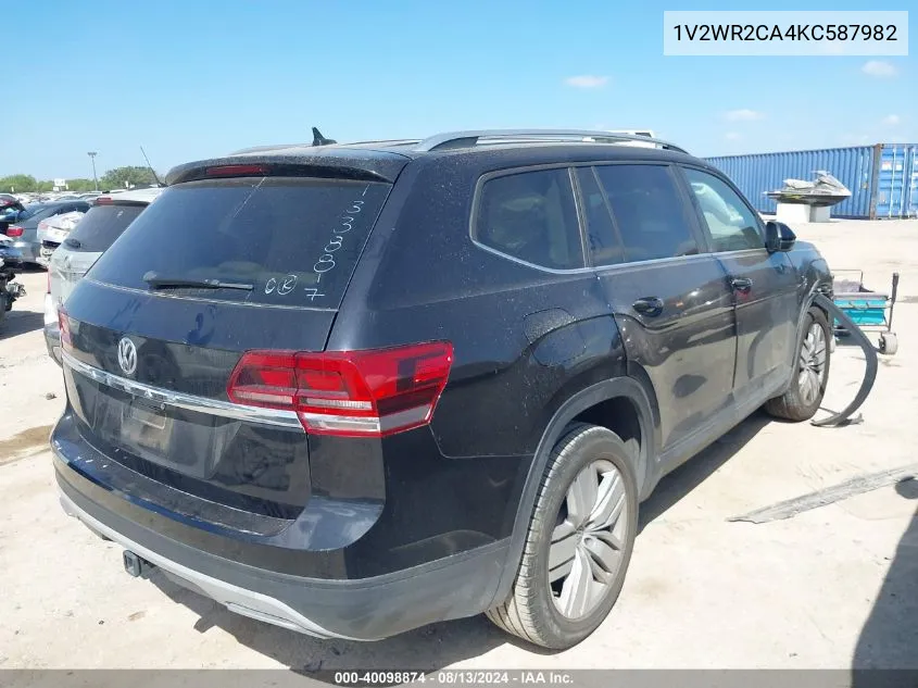 1V2WR2CA4KC587982 2019 Volkswagen Atlas 3.6L V6 Se W/Technology