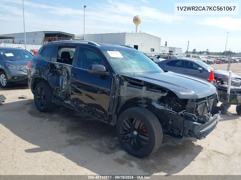 2019 Volkswagen Atlas 3.6L V6 Se W/Technology VIN: 1V2WR2CA7KC561067 Lot: 40110911