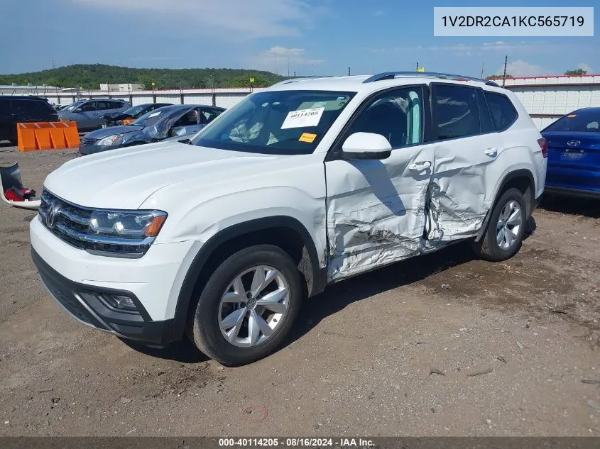 2019 Volkswagen Atlas 3.6L V6 Se VIN: 1V2DR2CA1KC565719 Lot: 40114205