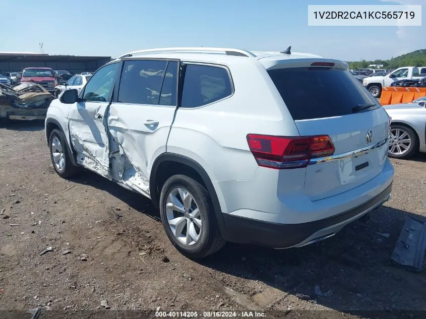 1V2DR2CA1KC565719 2019 Volkswagen Atlas 3.6L V6 Se