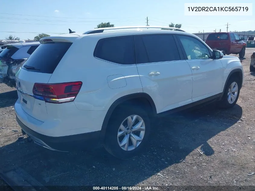 1V2DR2CA1KC565719 2019 Volkswagen Atlas 3.6L V6 Se