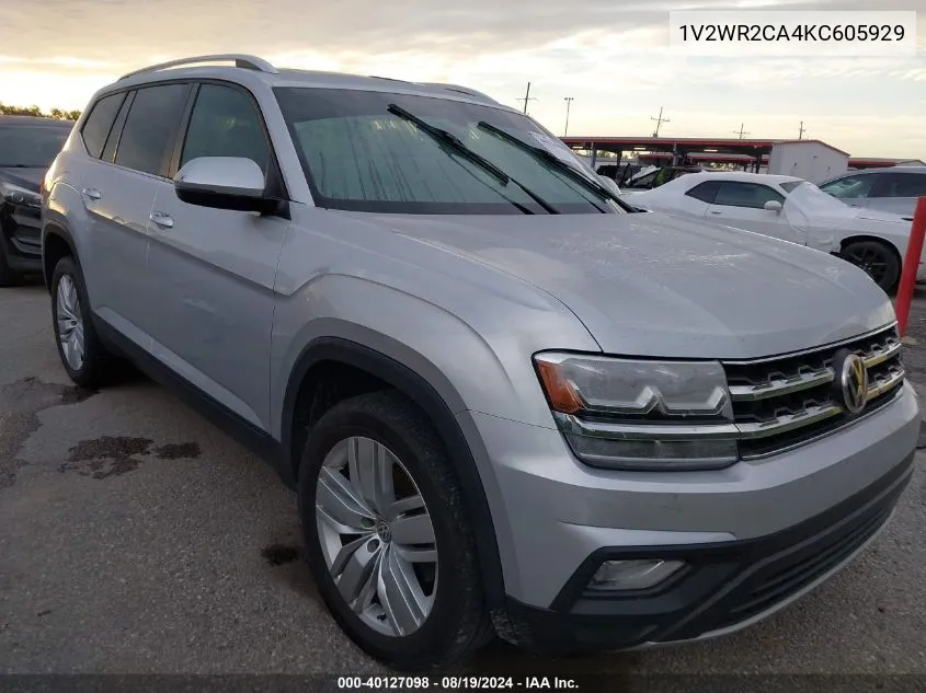 2019 Volkswagen Atlas 3.6L V6 Se W/Technology VIN: 1V2WR2CA4KC605929 Lot: 40127098