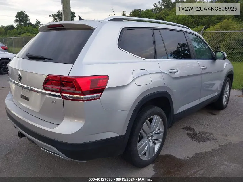 2019 Volkswagen Atlas 3.6L V6 Se W/Technology VIN: 1V2WR2CA4KC605929 Lot: 40127098