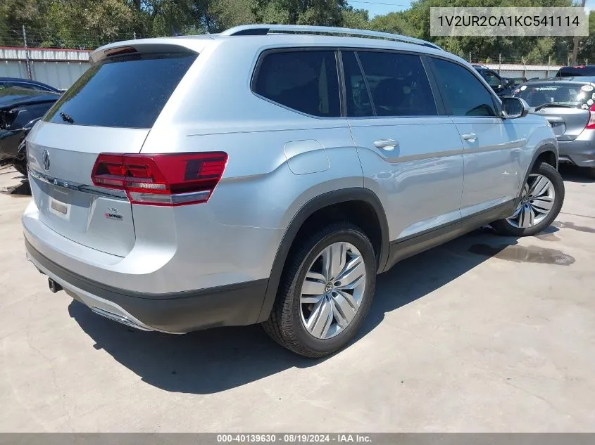 2019 Volkswagen Atlas 3.6L V6 Se W/Technology VIN: 1V2UR2CA1KC541114 Lot: 40139630