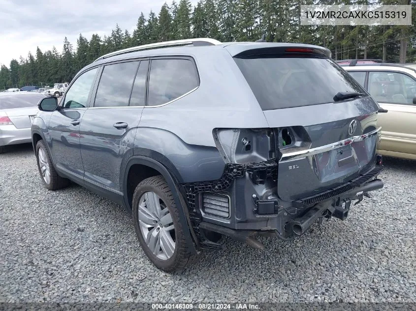 2019 Volkswagen Atlas 3.6L V6 Sel VIN: 1V2MR2CAXKC515319 Lot: 40146309