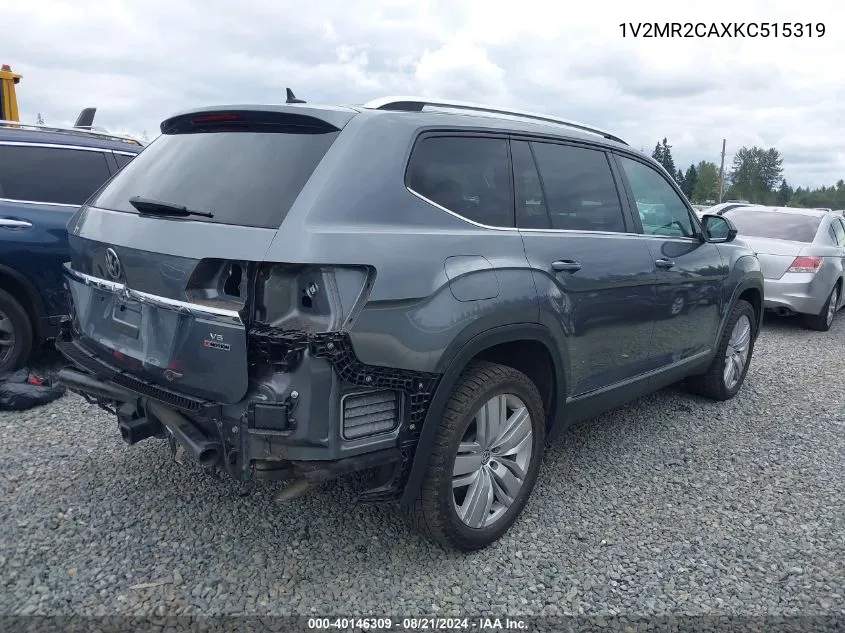 2019 Volkswagen Atlas 3.6L V6 Sel VIN: 1V2MR2CAXKC515319 Lot: 40146309