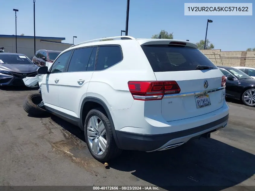 2019 Volkswagen Atlas 3.6L V6 Se W/Technology VIN: 1V2UR2CA5KC571622 Lot: 40172656