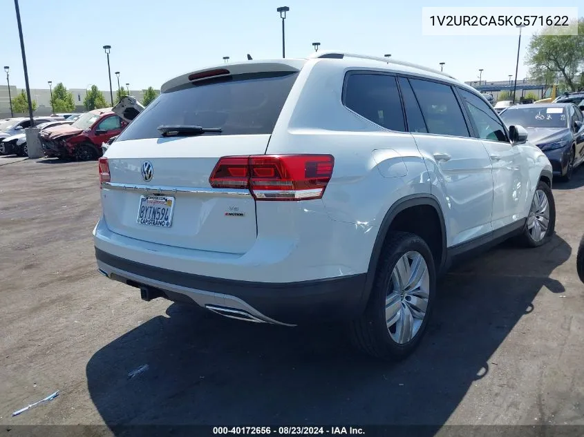 2019 Volkswagen Atlas 3.6L V6 Se W/Technology VIN: 1V2UR2CA5KC571622 Lot: 40172656