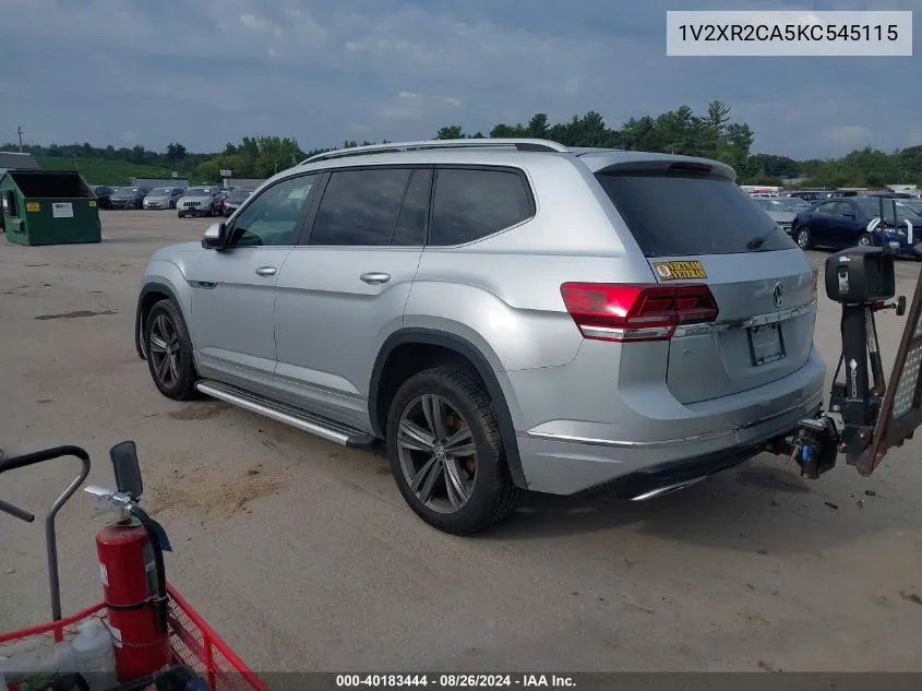 2019 Volkswagen Atlas 3.6L V6 Se W/Technology R-Line VIN: 1V2XR2CA5KC545115 Lot: 40183444