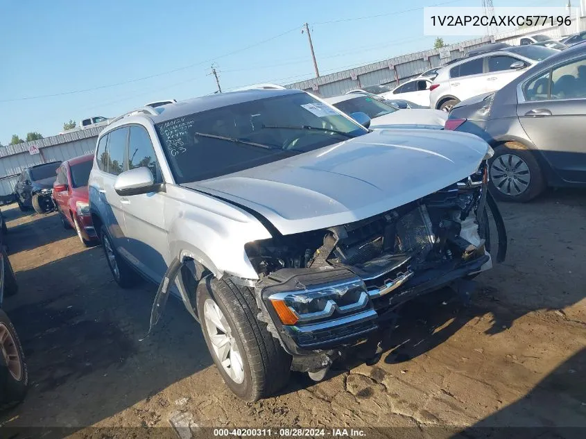 2019 Volkswagen Atlas 2.0T S VIN: 1V2AP2CAXKC577196 Lot: 40200311