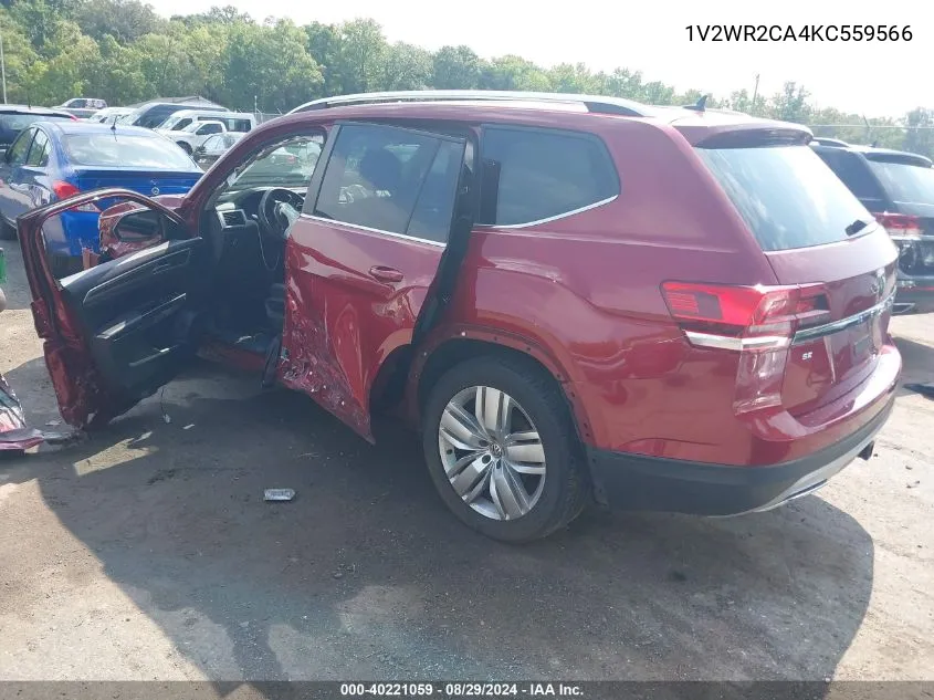 2019 Volkswagen Atlas 3.6L V6 Se W/Technology VIN: 1V2WR2CA4KC559566 Lot: 40221059