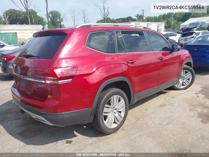 2019 Volkswagen Atlas 3.6L V6 Se W/Technology VIN: 1V2WR2CA4KC559566 Lot: 40221059