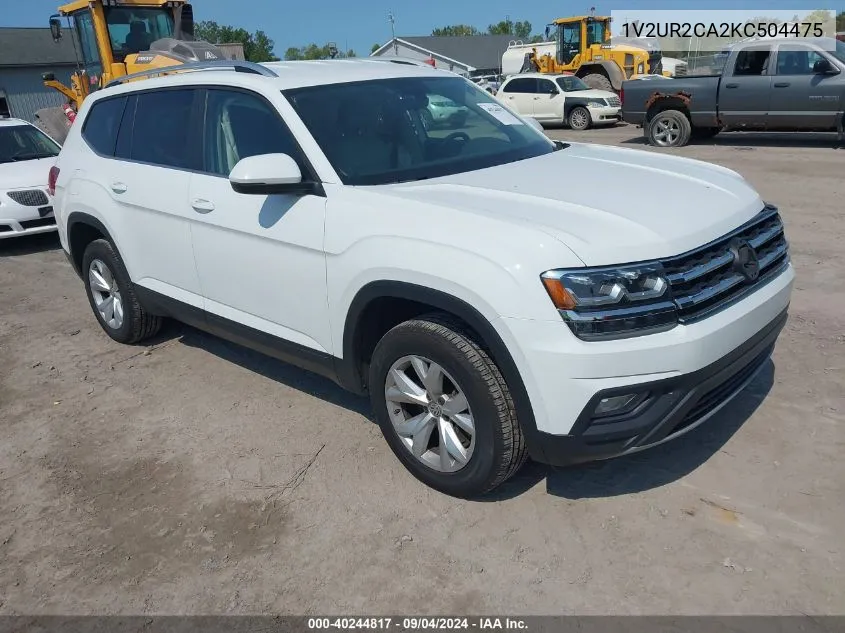 2019 Volkswagen Atlas Se VIN: 1V2UR2CA2KC504475 Lot: 40244817