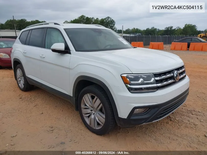 2019 Volkswagen Atlas 3.6L V6 Se W/Technology VIN: 1V2WR2CA4KC504115 Lot: 40266612