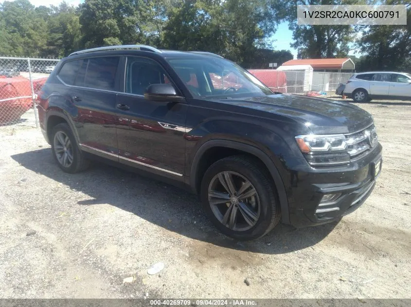 2019 Volkswagen Atlas 3.6L V6 Sel R-Line VIN: 1V2SR2CA0KC600791 Lot: 40706745