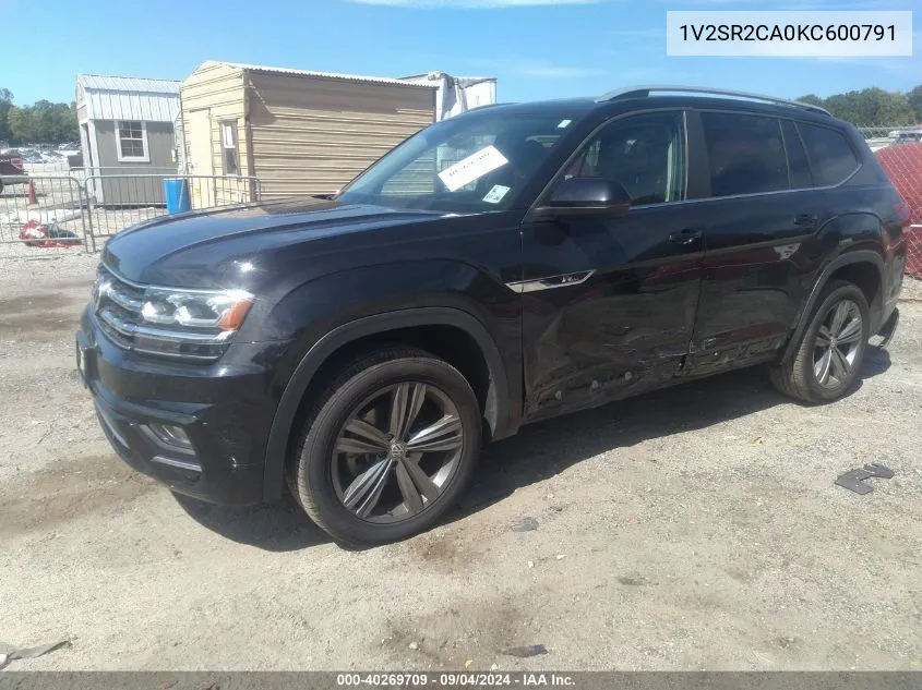 2019 Volkswagen Atlas 3.6L V6 Sel R-Line VIN: 1V2SR2CA0KC600791 Lot: 40706745