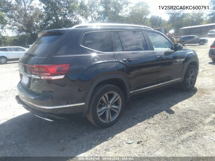 2019 Volkswagen Atlas 3.6L V6 Sel R-Line VIN: 1V2SR2CA0KC600791 Lot: 40706745