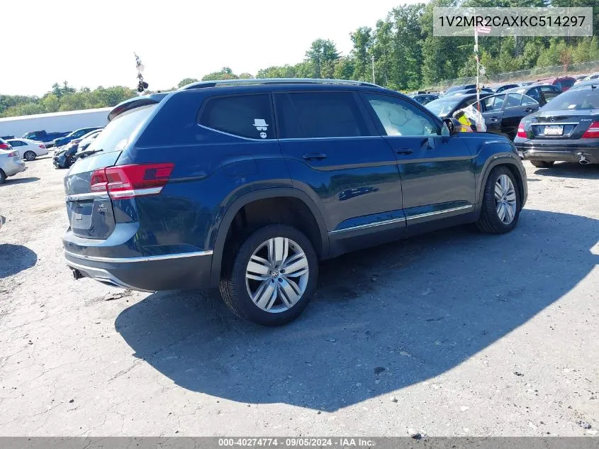 2019 Volkswagen Atlas 3.6L V6 Sel VIN: 1V2MR2CAXKC514297 Lot: 40274774