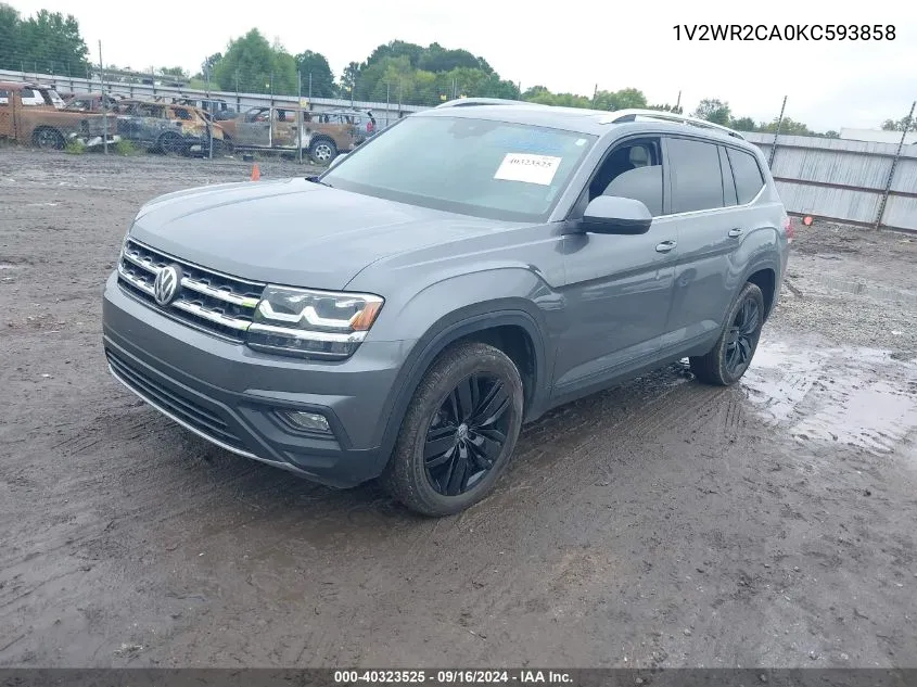 2019 Volkswagen Atlas 3.6L V6 Se W/Technology VIN: 1V2WR2CA0KC593858 Lot: 40323525