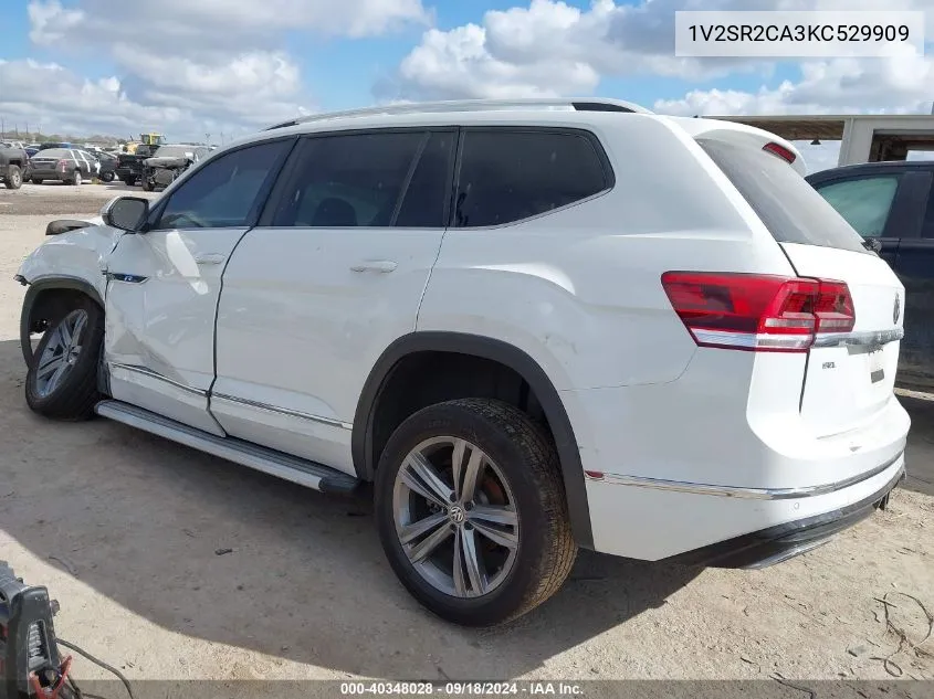 2019 Volkswagen Atlas 3.6L V6 Sel R-Line VIN: 1V2SR2CA3KC529909 Lot: 40348028