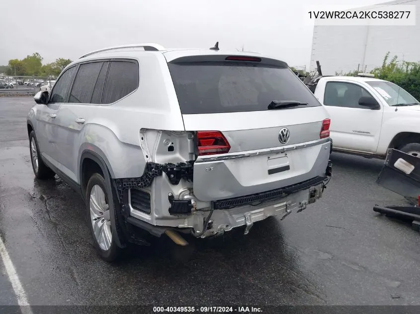 2019 Volkswagen Atlas 3.6L V6 Se W/Technology VIN: 1V2WR2CA2KC538277 Lot: 40349535