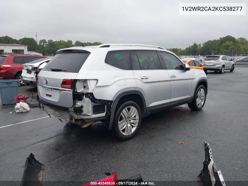 2019 Volkswagen Atlas 3.6L V6 Se W/Technology VIN: 1V2WR2CA2KC538277 Lot: 40349535